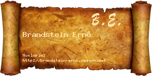 Brandstein Ernő névjegykártya